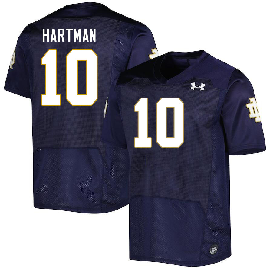Men #10 Sam Hartman Notre Dame Fighting Irish College Football Jerseys Stitched-Navy - Click Image to Close